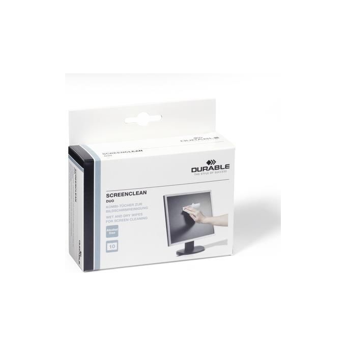 Durable Confezione 10 Salviette Screenclean Duo