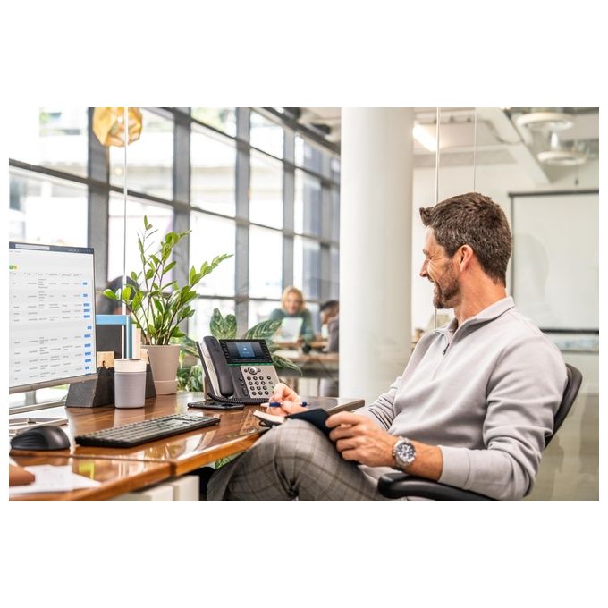 HP Poly 82M91AA Poly Edge E550 Telefono IP 12 tasti di linea programmabili display 5 pollici Wi-Fi Bluetooth NFC PoE colore Nero