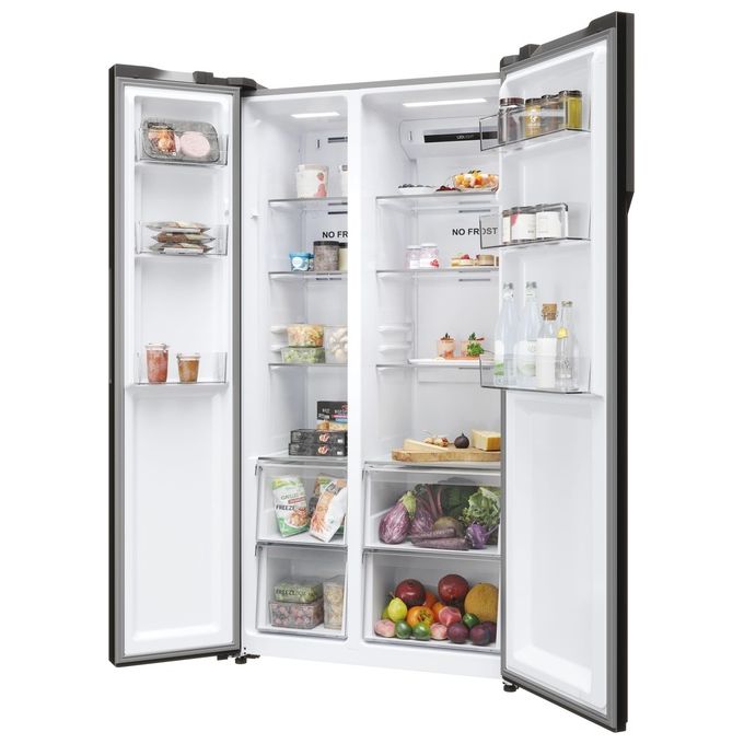Haier HSR5918DNMP Serie 5 Frigorifero Side by Side 528 L 177,5 cm Classe D 38 dB Total No Frost Multi Airflow colore Platinum Inox