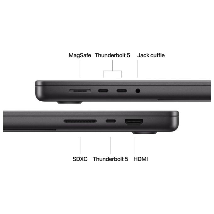 Apple MX303T-A MacBook Pro 16'' Computer portatile Chip M4 Max CPU 14 core GPU 32 core 36 GB 1 TB SSD colore Nero siderale