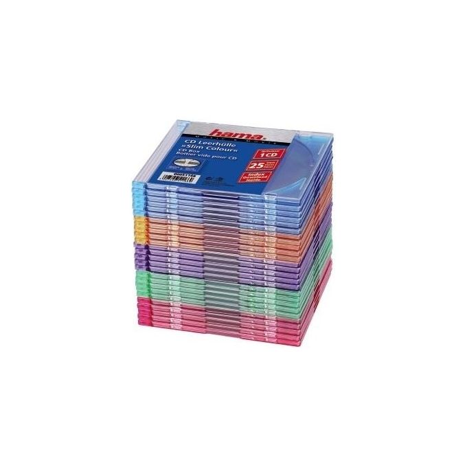 Hama Custodie CD Slim Box Colorato 25 Pezzi