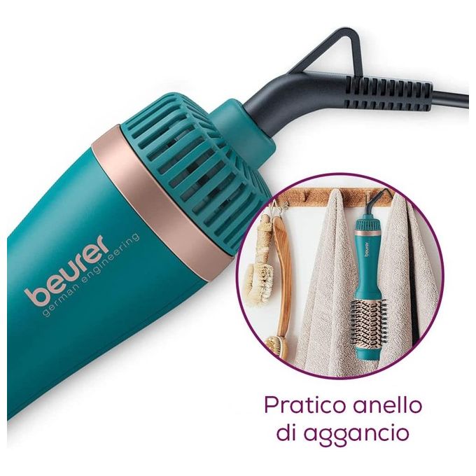 Beurer HC 45 Spazzola Asciugacapelli Volumizzante 1000 W Ionica 2 Velocita' 2 Temperature cavo 1,8 m colore Ottanio