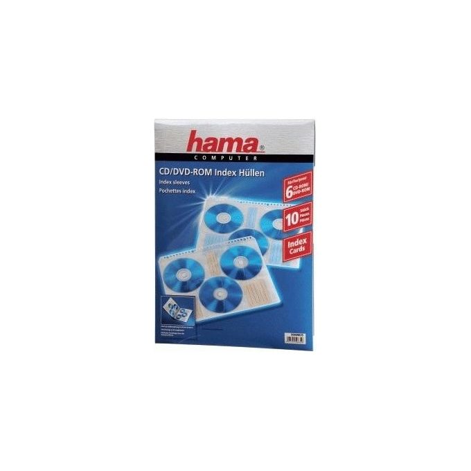 Hama CD-ROM Index Sleeves 60 Dischi Trasparente