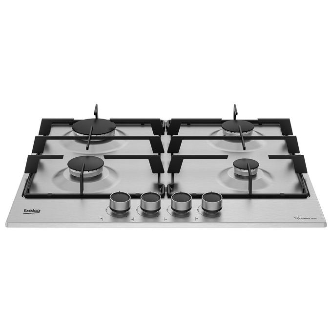 Beko HIAG64223SXE Piano cottura a Gas 60 cm 4 Fuochi PractiClean Gas Safety colore Acciaio Inox