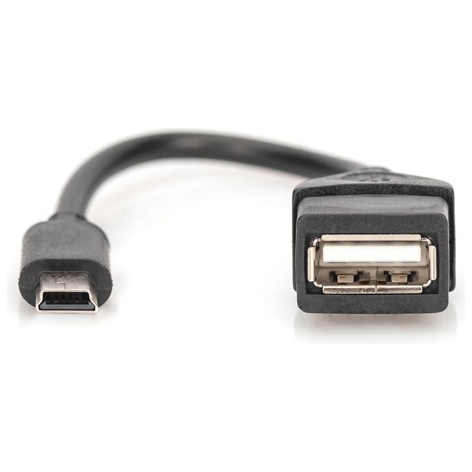 Digitus cavo adattatore usb 2.0 otg, connettori mini usb ''b'' maschio - usb ''a'' femmina, 20 cm