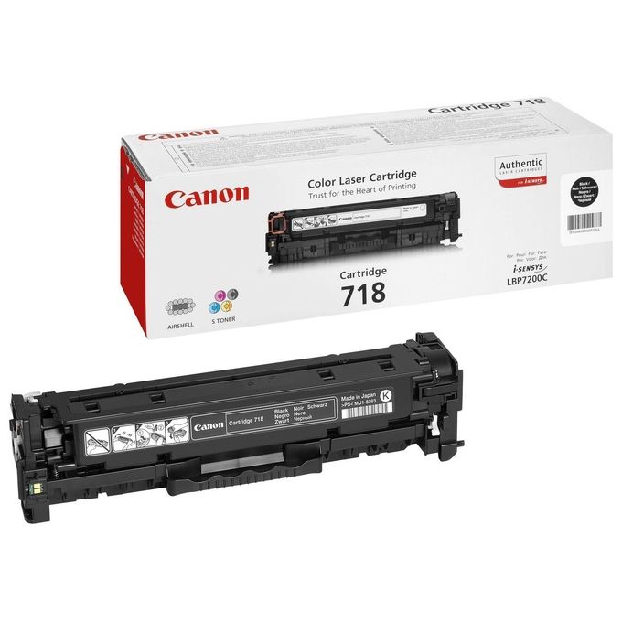 Canon Toner 718 Bk Nero 3400 Pagine Lbp7200cdn, 8330cdn, Mf8350cdn