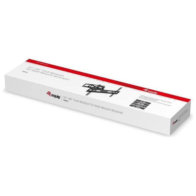 Equip 650337 Supporto TV Full Motion 37'' 80'' VESA 600x400 Portata 40 Kg Girevole Inclinabile colore Nero