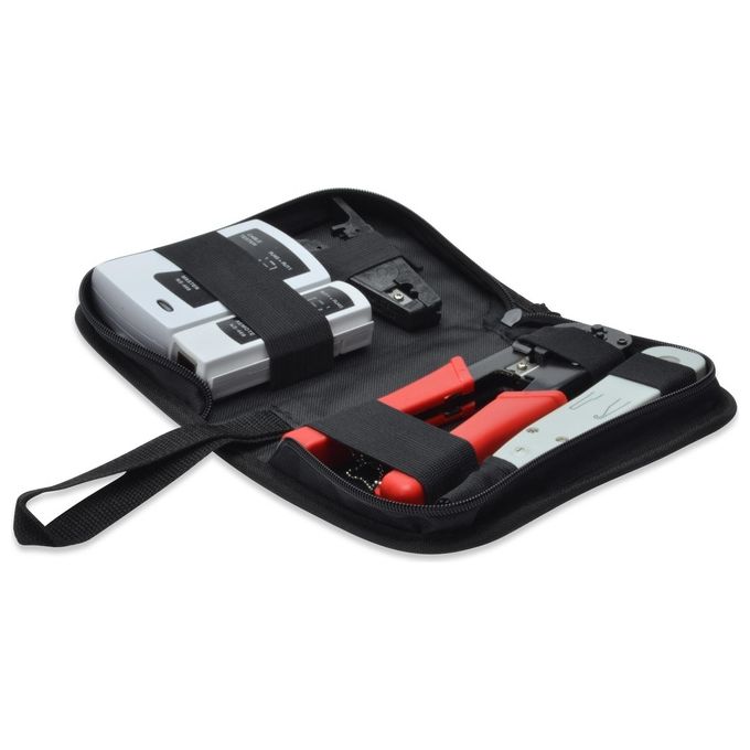 Digitus set attrezzi assemblaggio reti e tester
