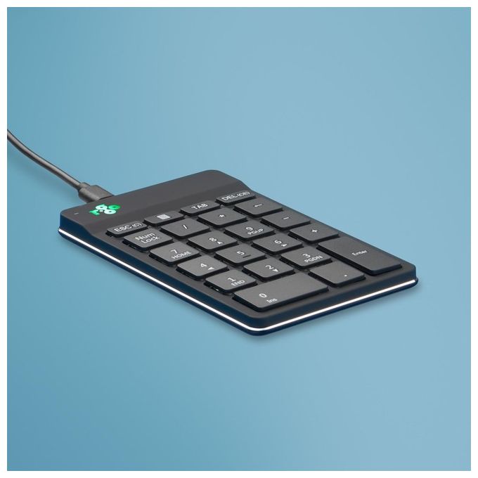 R Go Tools RGOCONMWDBL Tastierino Numerico USB Ergonomico Ultra Sottile con Indicatore di Pausa LED Colore Nero