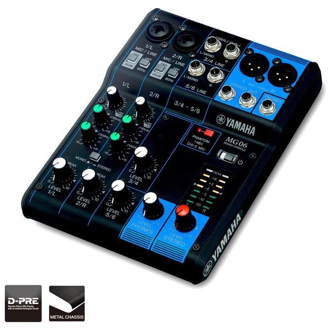Yamaha Mixer Analogico 6 Canali Black