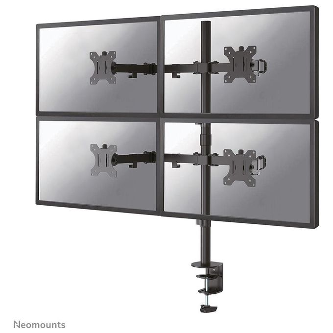 Neomounts FPMA-D550D4BLACK Braccio da Scrivania Full Motion per 4 Monitor 13'' 32'' 6 Kg VESA 75x75 100x100 colore Nero