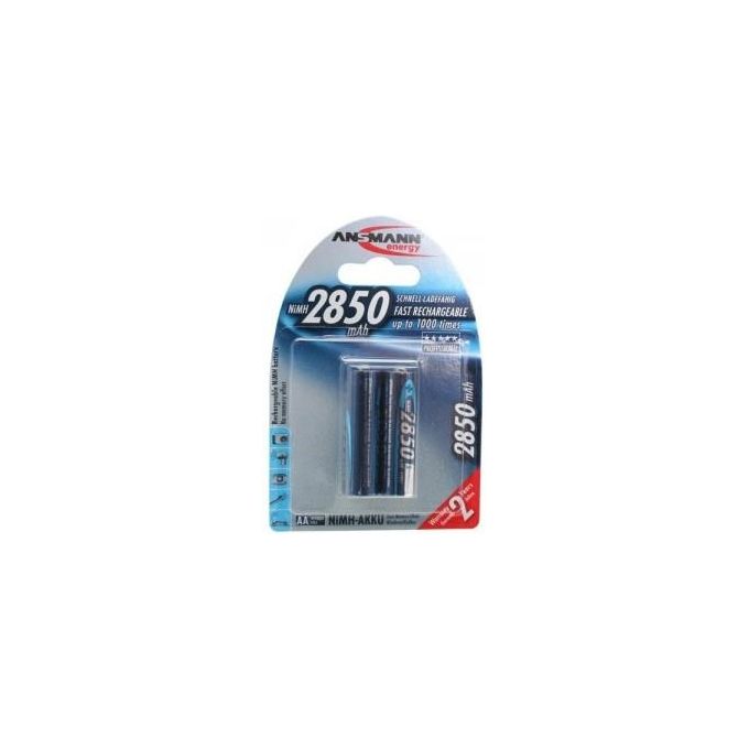 Ansmann 5035202 Batterie Ricaricabili NiMH Stilo AA 2850 mAh 1.2V 2 pezzi colore Argento