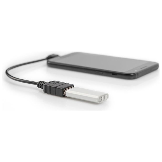 Digitus cavo adattatore usb 2.0 otg, connettori micro usb ''b'' maschio - usb ''a'' femmina, 20 cm con connettore 90 gradi