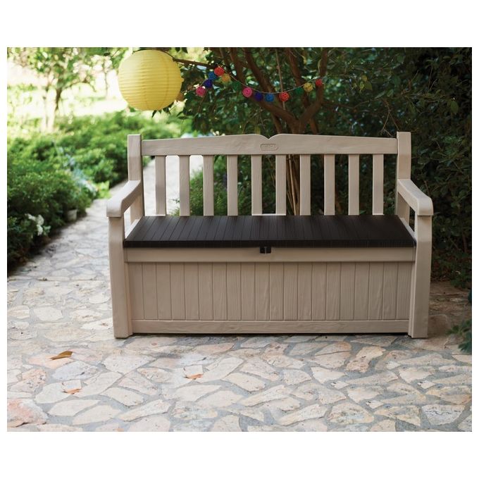 Keter Cassapanca Eden Bench in Resina Beige 140x60x84h 265 Litri
