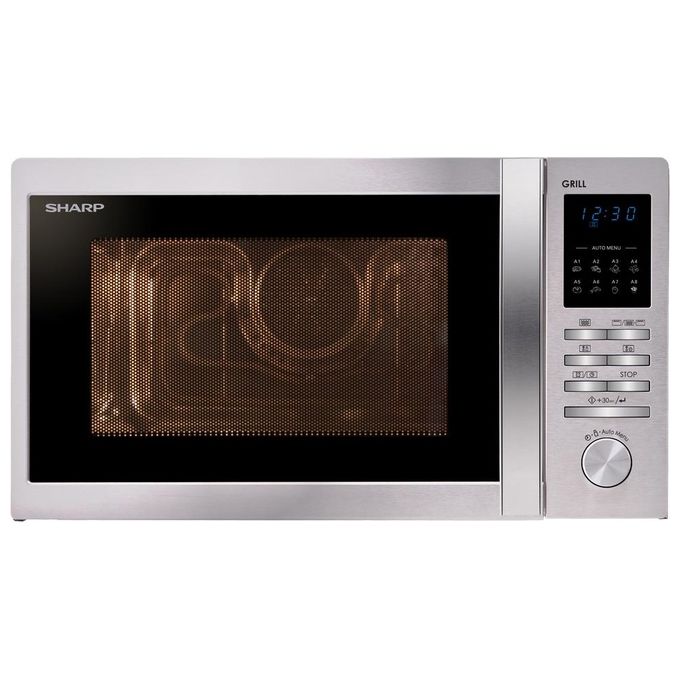 Sharp R722STWE Forno a Microonde Capacita' 25 Litri Potenza 900 W 8 Programmi Display Digitale Acciaio Inox