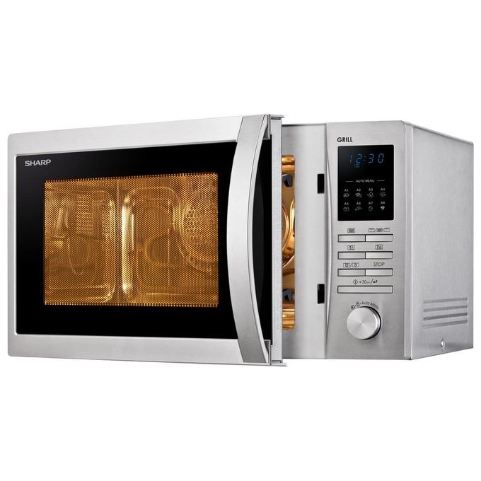 Sharp R722STWE Forno a Microonde Capacita' 25 Litri Potenza 900 W 8 Programmi Display Digitale Acciaio Inox