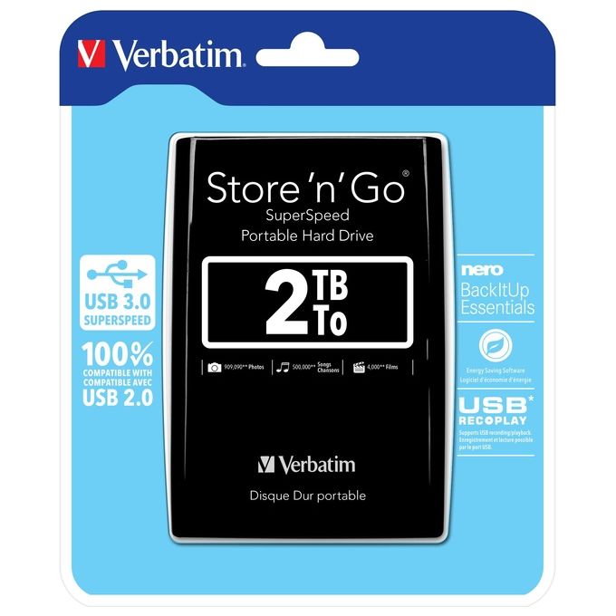 Verbatim hard disk usb3.0 2Tb 2.5'' slim