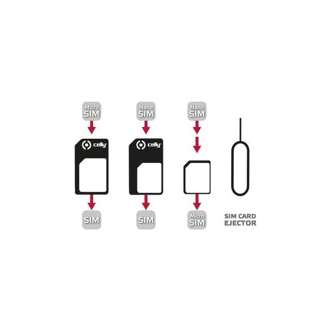 Celly KIT_ Adattatori Universali per Schede Sim con Clip