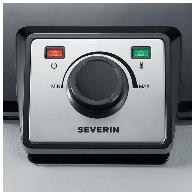 Severin WA 2106 Macchina per Waffle Doppia 1200W rivestimento antiaderente colore Nero