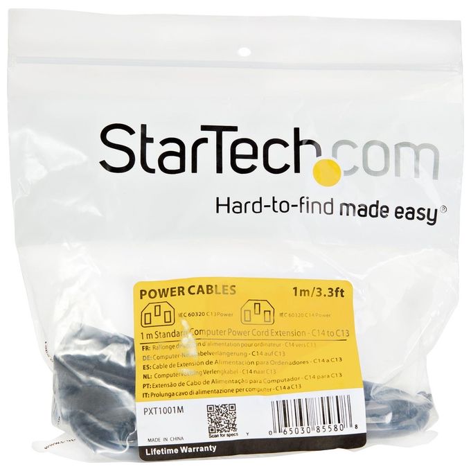 StarTech Prolunga cavo di alimentazione standard da 1m - C14 a C13