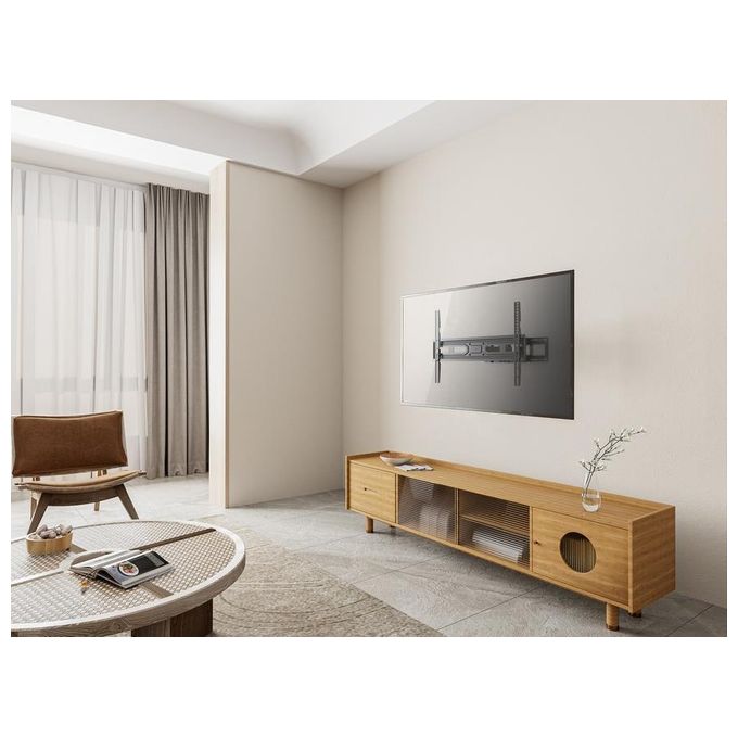 Equip 650337 Supporto TV Full Motion 37'' 80'' VESA 600x400 Portata 40 Kg Girevole Inclinabile colore Nero