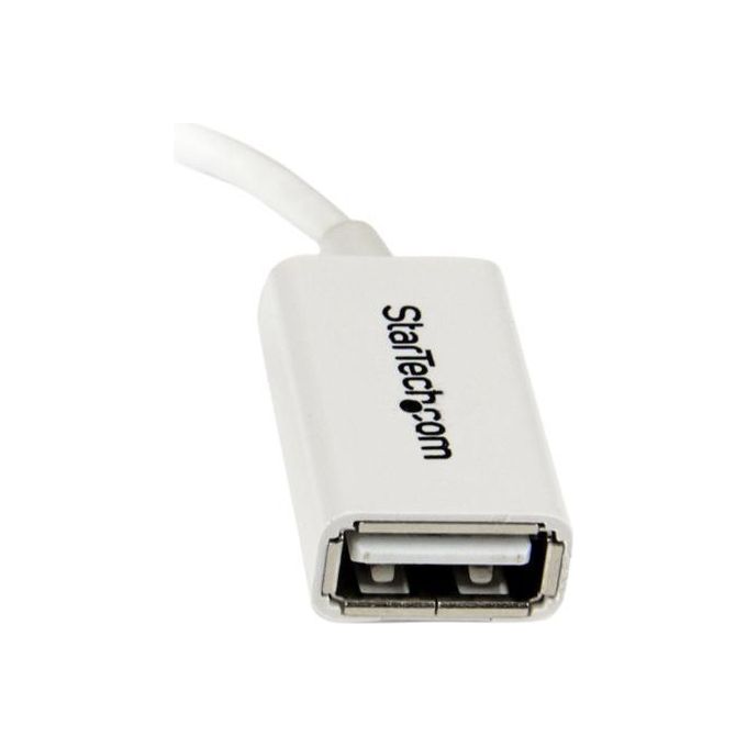 StarTech Cavo Adattatore micro USB a USB femmina OTG da viaggio 12cm M-F - Bianco