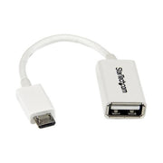 StarTech Cavo Adattatore micro USB a USB femmina OTG da viaggio 12cm M-F - Bianco