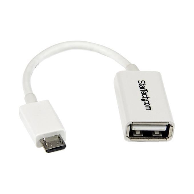 StarTech Cavo Adattatore micro USB a USB femmina OTG da viaggio 12cm M-F - Bianco