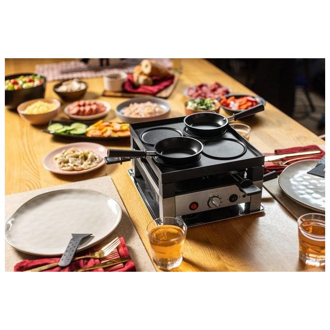 Solis 97756 Tavola Grill 5 in 1 1020 W Piastra Reversibile Antiaderente 4 Persone colore Nero Argento
