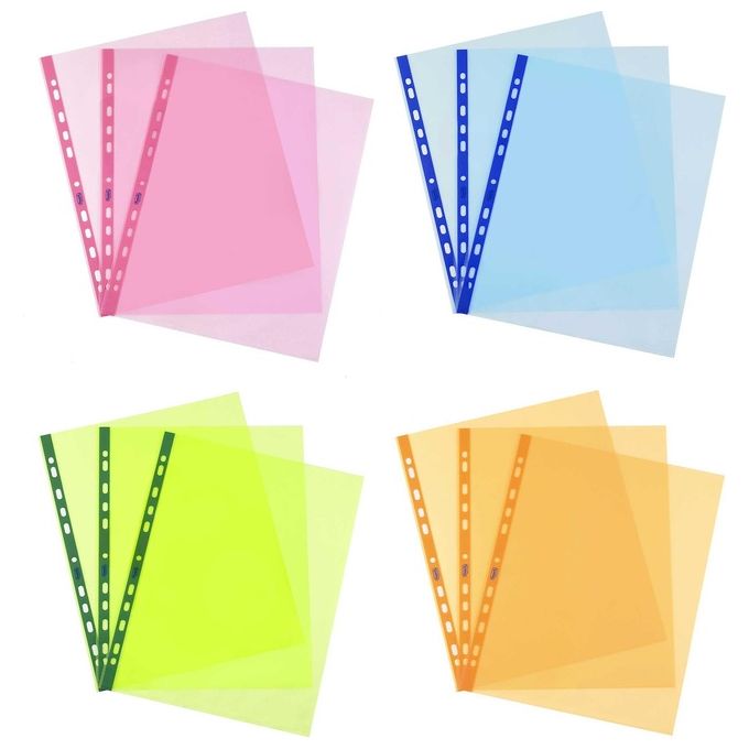 Favorit Confezione 25 Buste a Foratura Universale Colorate Formato Interno 22x30cm Arancio