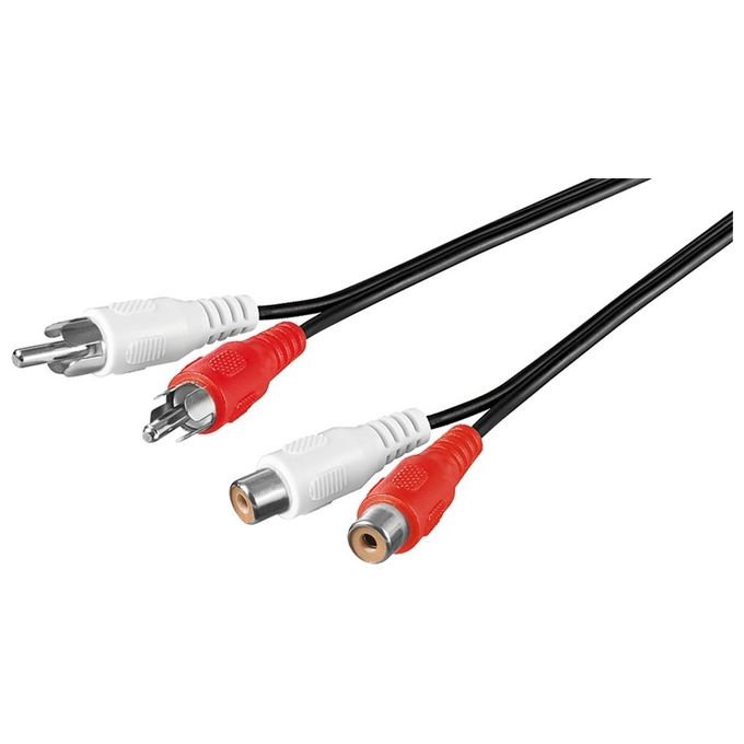 Wentronic cavo audio video 2 connettori rca maschio-femmina mt. 1,50