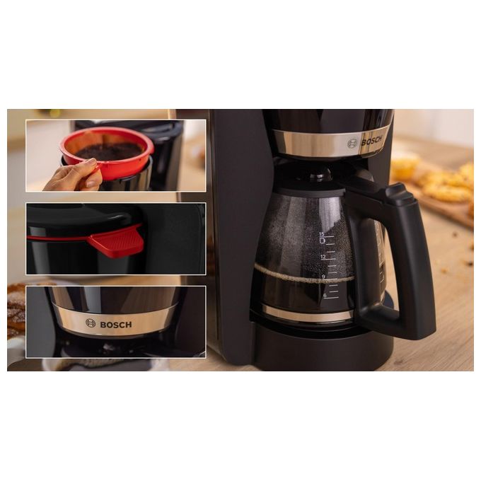 Bosch TAT4M223 MyMoment Tostapane 2 Fette 950W Griglia Scalda Panini 4 Livelli Doratura colore Nero Acciaio Inox