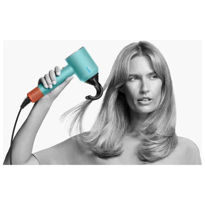 Dyson 515276-01 Supersonic Nural Asciugacapelli 1600W Motore V9 3 Velocita' 4 Temperature con Accessori colore Blu Arancione