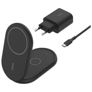 Belkin WIZ028VFBK BoostCharge Caricabatteria Magnetico 2 in 1 Qi2 15 W Ricarica Rapida con Supporto Pieghevole Nero