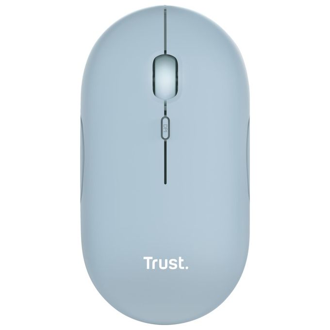 Trust 24126 Puck Mouse Wireless Ricaricabile RF Bluetooth 1600 DPI Ambidestro Silenzioso USB-C colore Blu