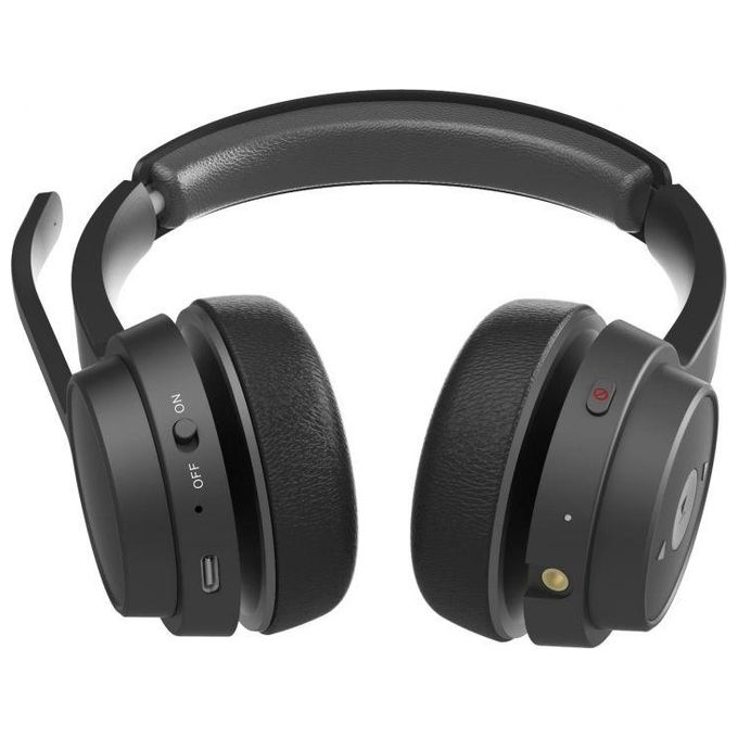 Conceptronic POLONA04B Cuffie Bluetooth 5.3 Over-Ear Cancellazione del Rumore Microfono Mute Autonomia 44 ore colore Nero