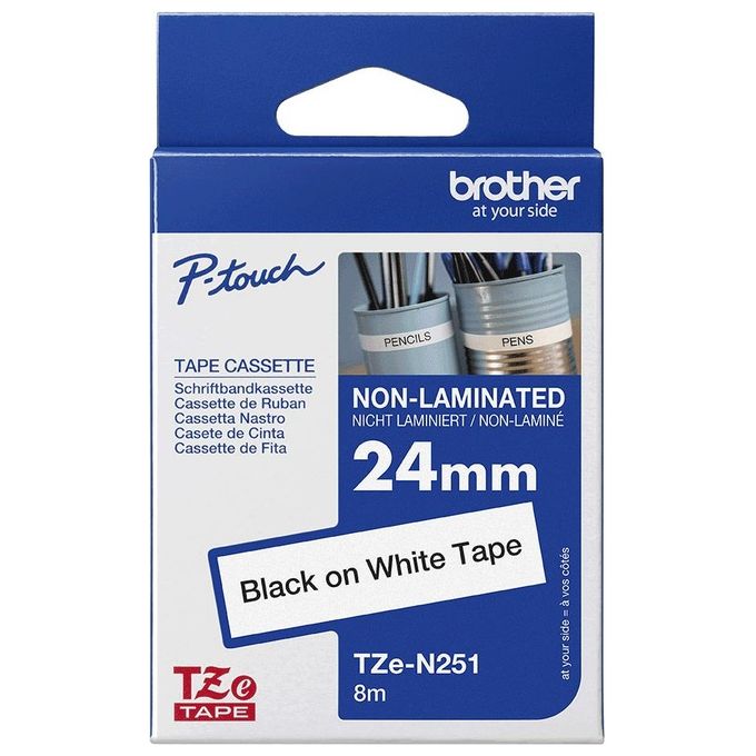 Brother Nastro 24mm non Laminato nero Bianc