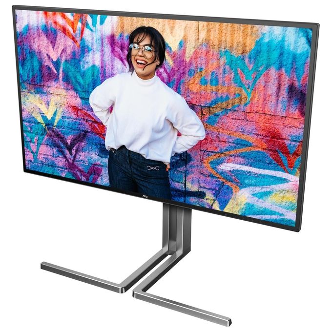 AOC U27U3CV Monitor 27'' UHD 3840x2160 Nano IPS 60Hz HDR400 Altezza Regolabile HDMI2x DP1x USB Hub Speaker colore Nero-Argento