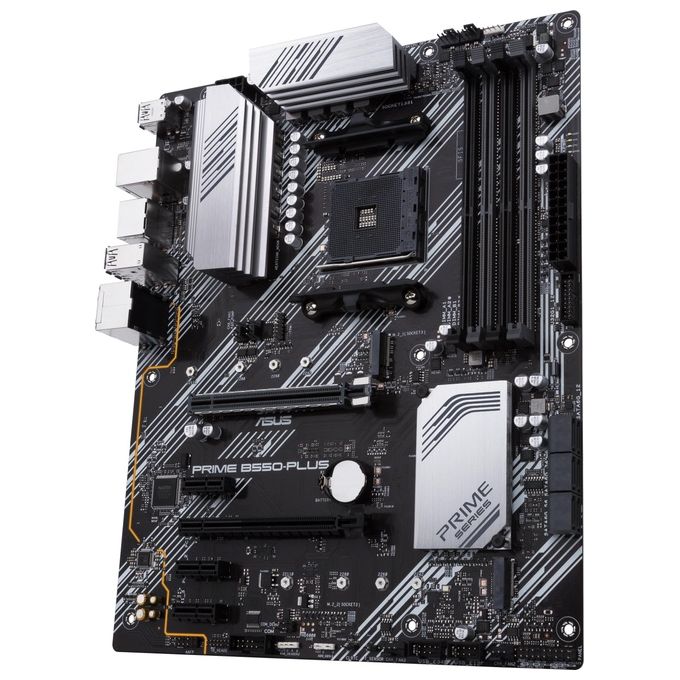 ASUS PRIME B550-PLUS, Scheda madre ATX AMD B550 (Ryzen AM4), PCIe 4.0, doppio M.2, 1 Gb Lan, HDMI, DP, SATA 6 Gbps, USB 3.2 Gen 2 Type-A e Type-C, Connettori Aura Sync RGB