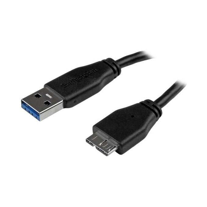 StarTech Cavo USB 3.0 Tipo A a Micro B slim - Connettore USB3.0 A a Micro B slim SuperSpeed M-M - 15cm