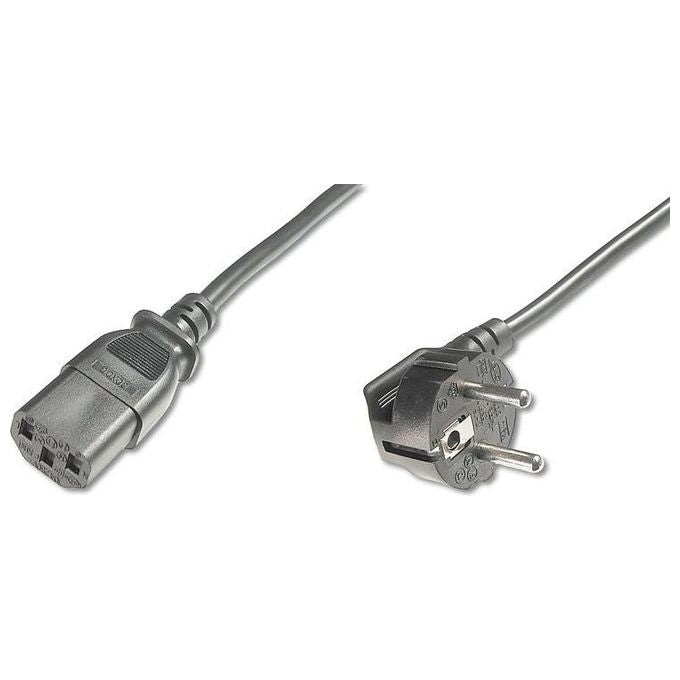 Digitus Cavo Alimentazione Mt. 0,75 Spina Tedesca 10-16 Ampere 90 Gradi 250 V- Presa Iec Vde