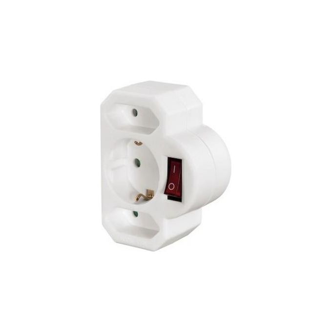 Hama Ciabatta con Interruttore Arcas 3-Fold Bianco