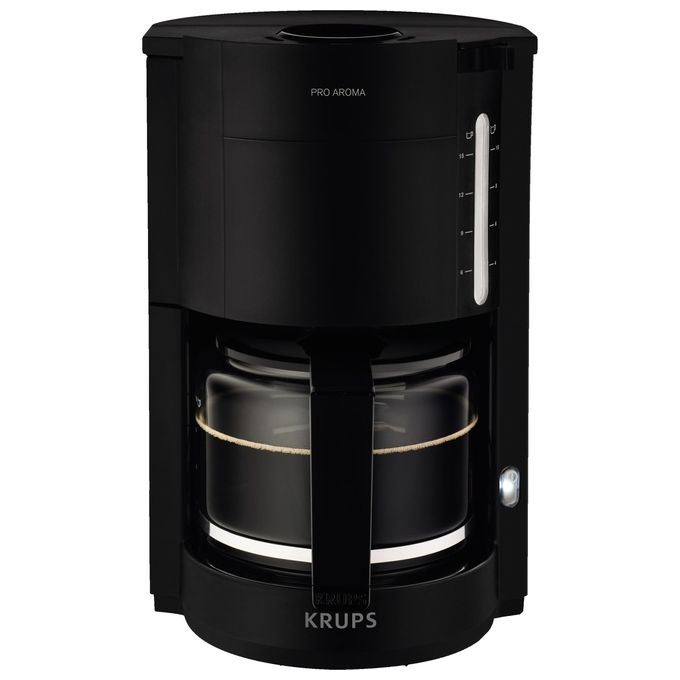 KRUPS ProAroma Macchina da Caffe' Filtro 1,25Lt per 15 Tazze Colore Nero Design Funzionalita' Ottimale