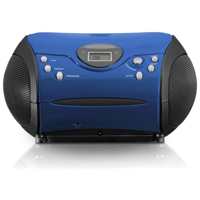 Lenco SCD-24 Stereo Boombox Radio FM Cd-Player Blu-Nero