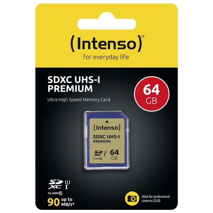 Intenso 3421490 Memoria Flash 64Gb SDXC UHS-I Classe 10