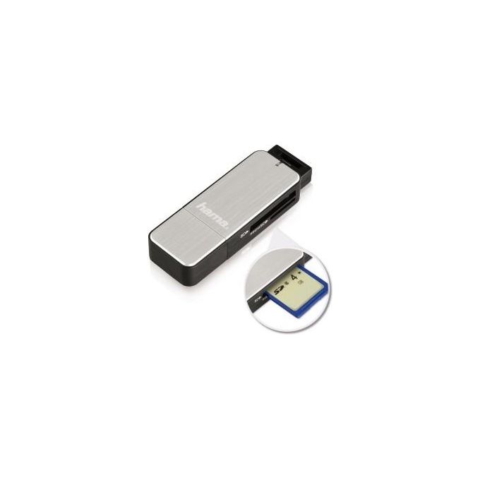 Hama USB 3.0 Multi Card Reader SD-MicroSD Alluminio Nero-Argento