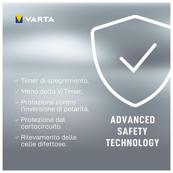 Varta PowerLcd Caricabatterie Lcd per AA-AAA con 4 Batterie AA 2600mAh Adattatore 12V e Cavo Usb Inclusi