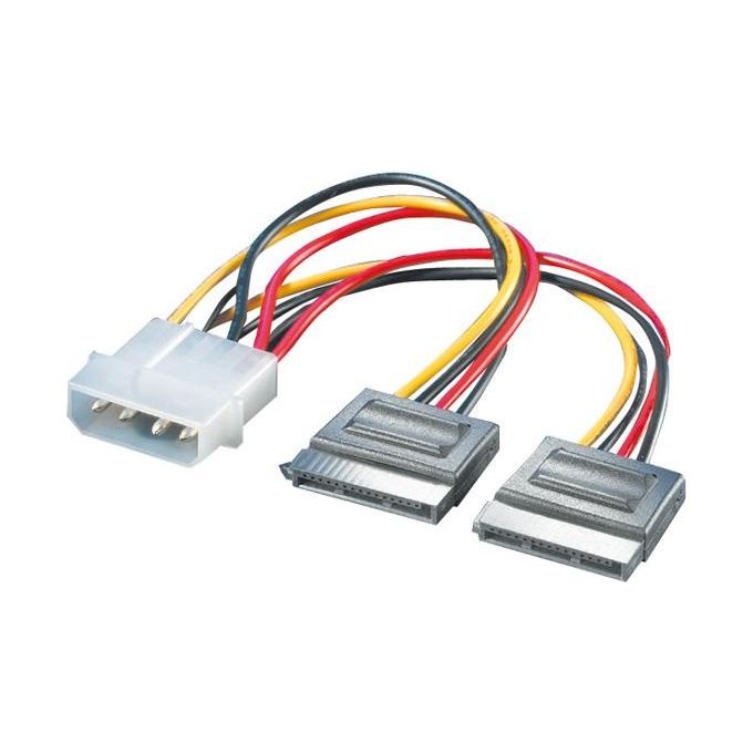 Link Cavo Alimentazione Sdoppiatore 5,25'' Molex Maschio - 2 X Sata Cm. 15