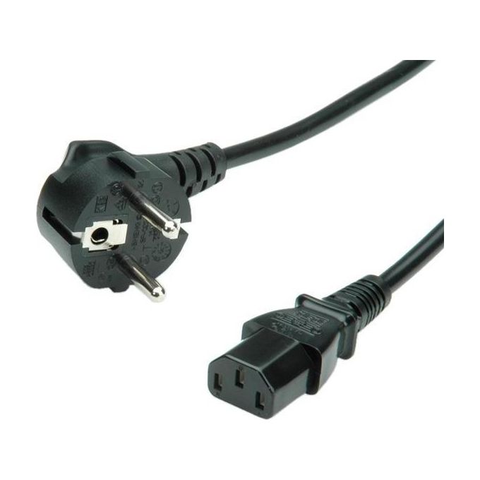 Itb 19.08.1018 Cavo di Alimentazione 1,8mt Schuko con Spina Angolare IEC320 C13 - CEE 7-7