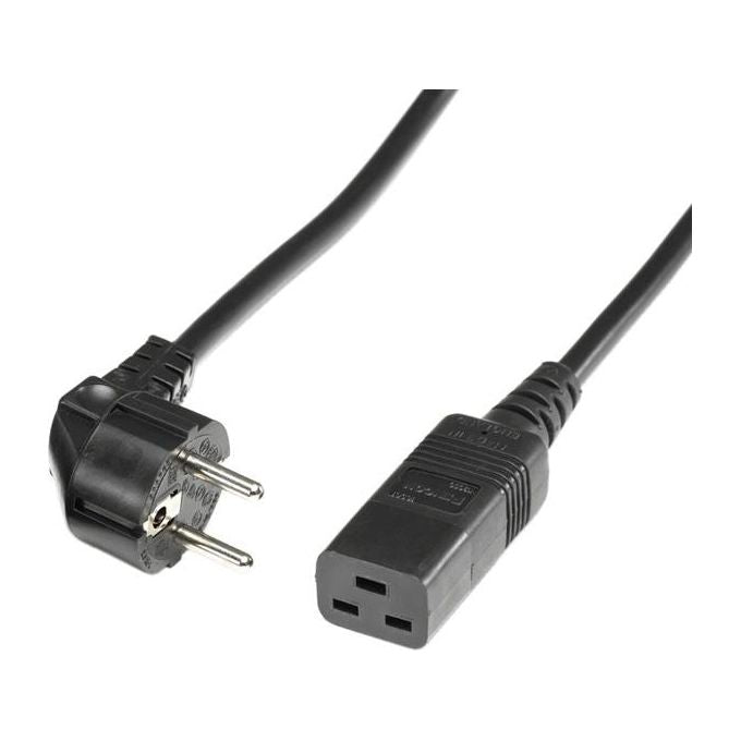Link cavo di alimentazione connettori spina tedesca shuko ec320 - c19 16a 2.0 mt.